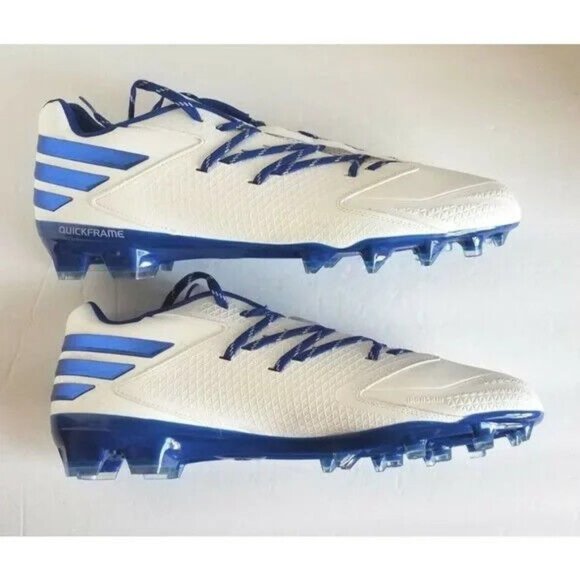 adidas Mens Carbon Low White Blue Football Cleats AQ8777 Size 16 main image 4